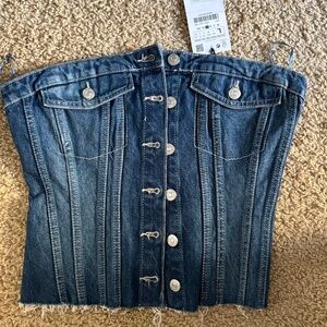 New Zara Denim Corset
